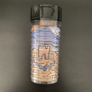 vintage 1997 Starbucks Coffee Beach Scene Thermo-Serv Travel Mug Ripple tumbler